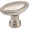 Elements 1-3/8" Overall Length Satin Nickel Oval Rope Detailed Lindos Cabinet Knob Z115L-SN - alternate 1